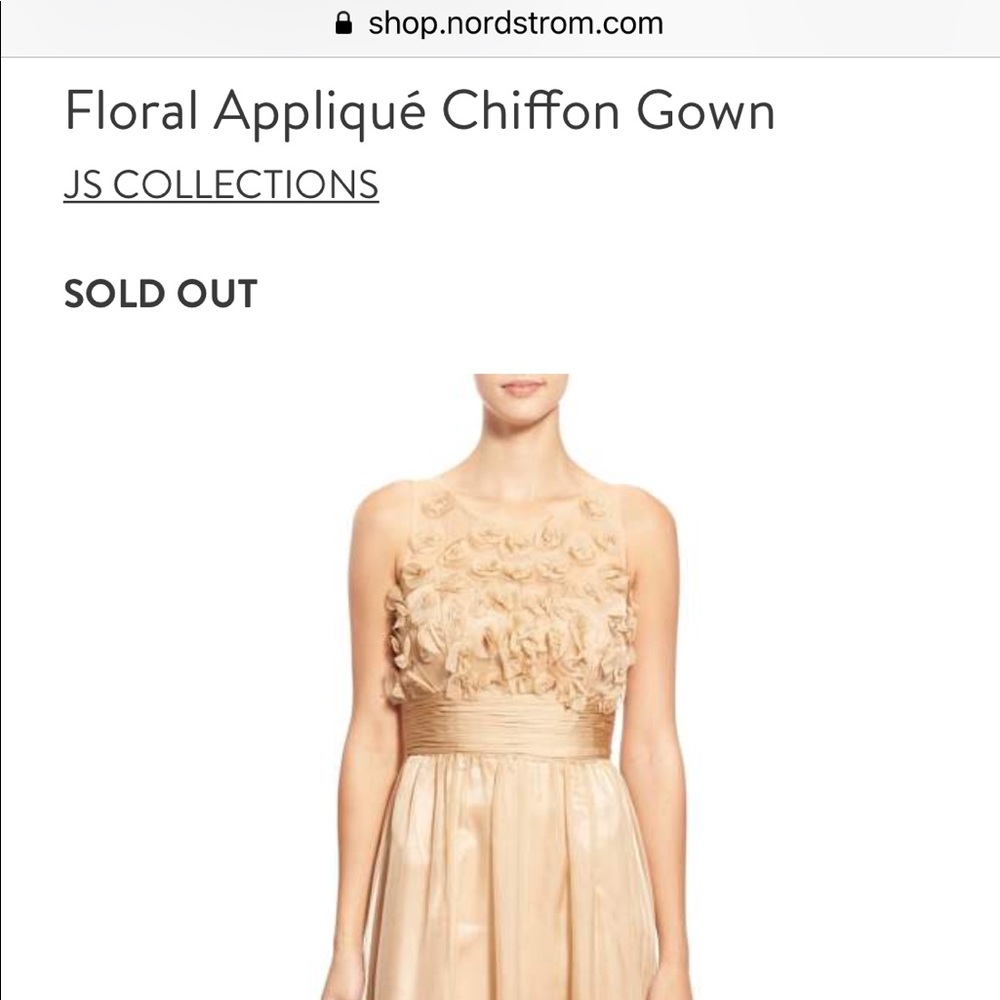 Js Collections Floral Appliqu Chiffon Maxi Gown - image 5